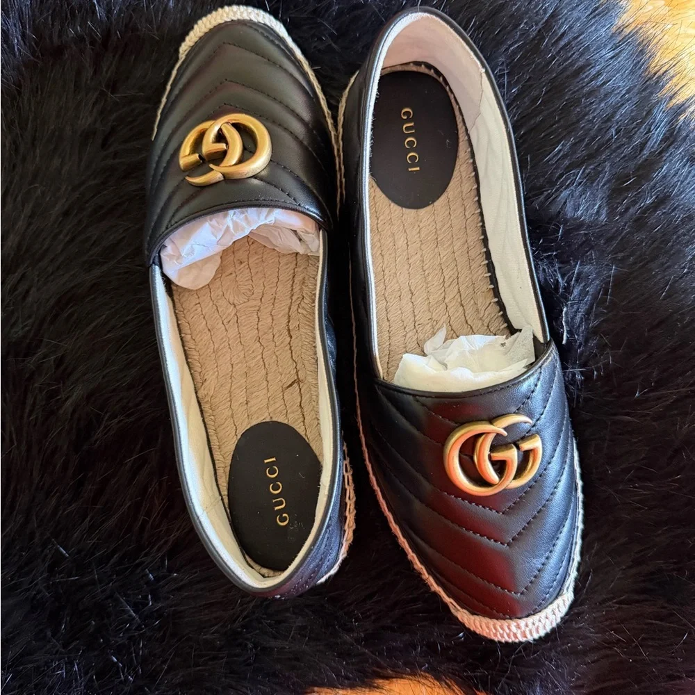 Gucci Black and Gold Espadrilles - Picture 4 of 6